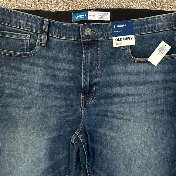 Old Navy Men’s Dark Indigo Slim Straight Jeans - Picture 3 of 3